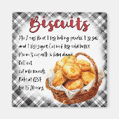 Rustic Farmhouse Biscuit Recipe Gingham Decor Magnet (Vorne)