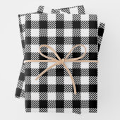 Rustic Farmhouse Black & White Checkered Geschenkpapier Set (Beispiel)