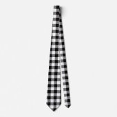 Rustic Farmhouse Black & White Checkered Krawatte (Vorderseite)