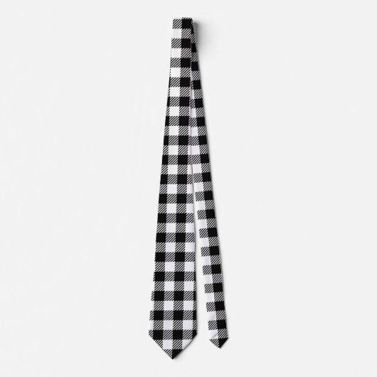 Rustic Farmhouse Black & White Checkered Krawatte (Vorderseite)