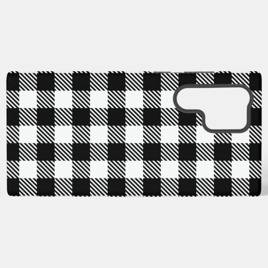 Rustic Farmhouse Black & White Checkered Samsung Galaxy Hülle (Rückseite (Horizontal))