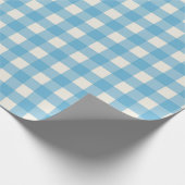Rustic Farmhouse Blue & Cream Wrapping Paper Geschenkpapier (Ecke)