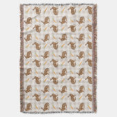 Rustic Farmhouse Brown Hare And Carrots Beige Decke (Vorderseite Vertikal)