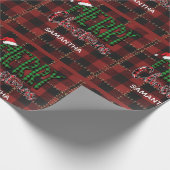 Rustic Farmhouse Buffalo Plaid Christmas Custom Geschenkpapier (Ecke)