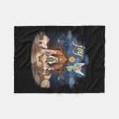 Rustic Farmhouse Christmas Joy Nativity Fleecedecke (Vorderseite (Horizontal))