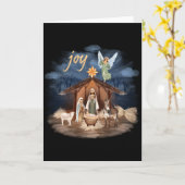 Rustic Farmhouse Christmas Joy Nativity  Karte (Gelbe Blume)
