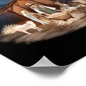 Rustic Farmhouse Christmas Joy Nativity  Poster (Ecke)