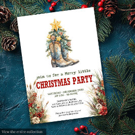 Rustic farmhouse Christmas party invitation Einladung