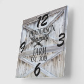 Rustic Farmhouse Country Wooden Distressed Custom Quadratische Wanduhr (Winkel)