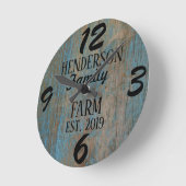 Rustic Farmhouse Country Wooden Distressed Custom Runde Wanduhr (Winkel)
