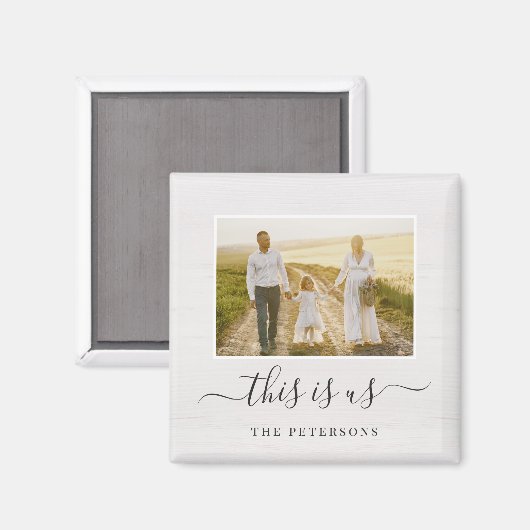 Rustic Farmhouse Custom Caption Photo Magnet (Vorderseite/Rückseite)