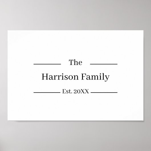 Rustic Farmhouse Custom Family Name Sign  Poster (Vorne)