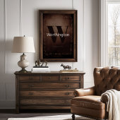 Rustic Farmhouse Family Last Name Western Decor Poster