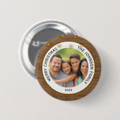 Rustic Farmhouse Family Photo Christmas  Button (Vorne & Hinten)