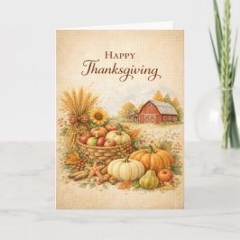 Rustic Farmhouse Happy Thanksgiving Harvest  Karte