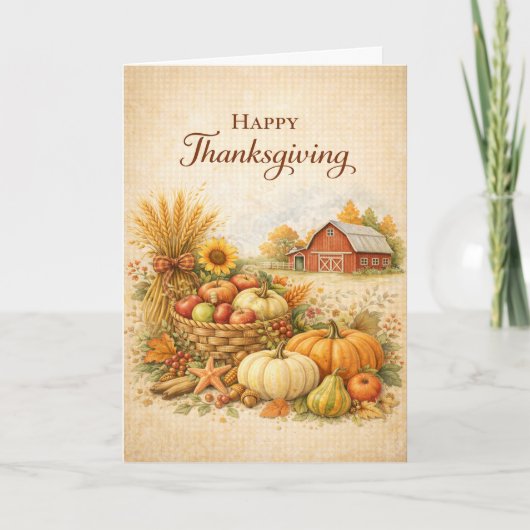 Rustic Farmhouse Happy Thanksgiving Harvest  Karte (Vorderseite)