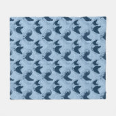 Rustic Farmhouse Hen Pattern – In Blue Fleecedecke (Vorderseite (Horizontal))
