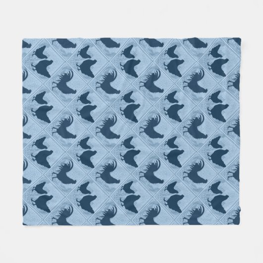Rustic Farmhouse Hen Pattern – In Blue  Fleecedecke (Vorderseite (Horizontal))