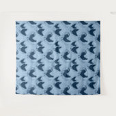 Rustic Farmhouse Hen Pattern – In Blue Wandteppich (Vorderseite (Horizontal))