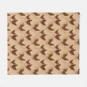 Rustic Farmhouse Hen Pattern – In Warm Brown Fleecedecke (Vorderseite (Horizontal))