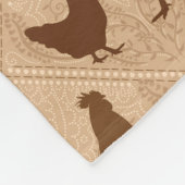 Rustic Farmhouse Hen Pattern – In Warm Brown Fleecedecke (Ecke)