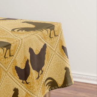Rustic Farmhouse Hen Pattern – In Yellow Tischdecke