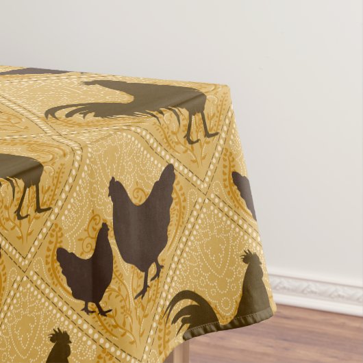 Rustic Farmhouse Hen Pattern – In Yellow Tischdecke (Beispiel)
