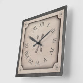 Rustic Farmhouse Kitchen Roman Numeral Wall Clock Quadratische Wanduhr (Winkel)