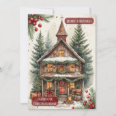 Rustic Farmhouse Magic Christmas Cottage Decor Feiertagskarte (Vorderseite)