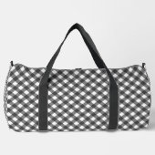 Rustic Farmhouse Monochrome Buffalo Check Geometri Duffle Bag (Vorderseite)