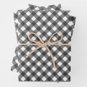 Rustic Farmhouse Monochrome Buffalo Check Geometri Geschenkpapier Set (Beispiel)