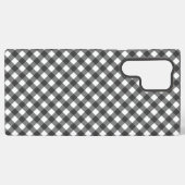 Rustic Farmhouse Monochrome Buffalo Check Geometri Samsung Galaxy Hülle (Rückseite (Horizontal))