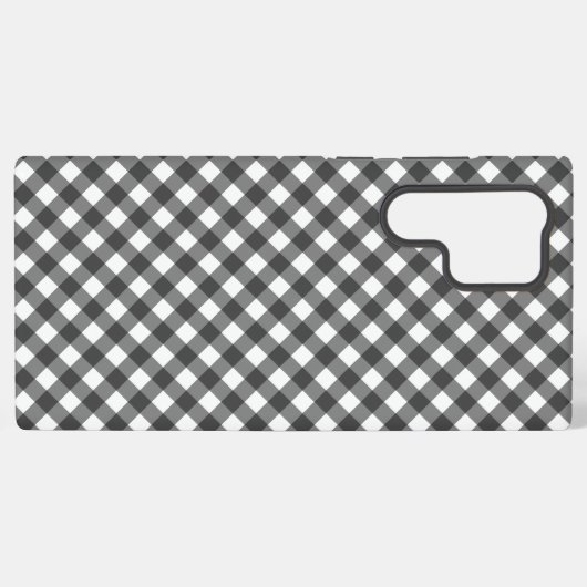 Rustic Farmhouse Monochrome Buffalo Check Geometri Samsung Galaxy Hülle (Rückseite (Horizontal))