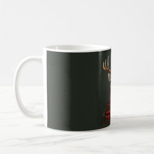 Rustic Farmhouse Plaid Deer And Green Kaffeetasse (Links)