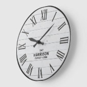 Rustic Farmhouse Roman Numeral Wall Clock Große Wanduhr (Winkel)