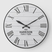 Rustic Farmhouse Roman Numeral Wall Clock Große Wanduhr (Vorderseite)