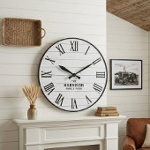 Rustic Farmhouse Roman Numeral Wall Clock Große Wanduhr