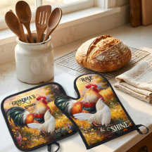 Rustic Farmhouse Rooster and Hen Personalized