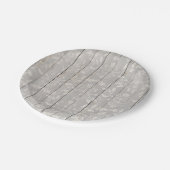 Rustic Farmhouse Shabby Chic White Wood Decorative Pappteller (Schrägansicht)