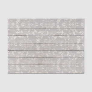 Rustic Farmhouse Shabby Chic White Wood Decorative Seidenpapier