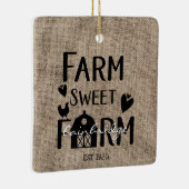 Rustic Farmhouse Style Personalized Christmas Keramikornament (Rechts)