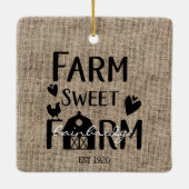 Rustic Farmhouse Style Personalized Christmas Keramikornament (Rückseite)