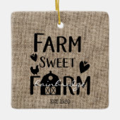 Rustic Farmhouse Style Personalized Christmas Keramikornament (Vorderseite)