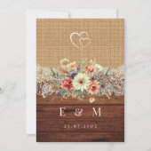 Rustic Farmhouse Wedding Invitation with QR Back | Einladung (Rückseite)