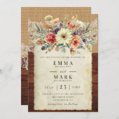 Rustic Farmhouse Wedding Invitation with QR Back | Einladung (Vorne/Hinten)
