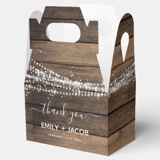 Rustic Farmhouse Wedding Vielen Dank Geschenkschachtel (Geöffnet)