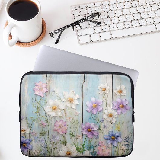 Rustic Farmhouse Wildflower Cottage Floral Laptopschutzhülle
