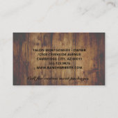 Rustic Farming Cattle Ranch Farm Business Card Visitenkarte (Rückseite)