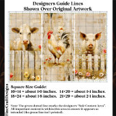 Rustic Farmyard Cow Rooster Pig FD1 Decoupage Seidenpapier