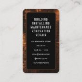 Rustic faux wood texture  visitenkarte (Rückseite)